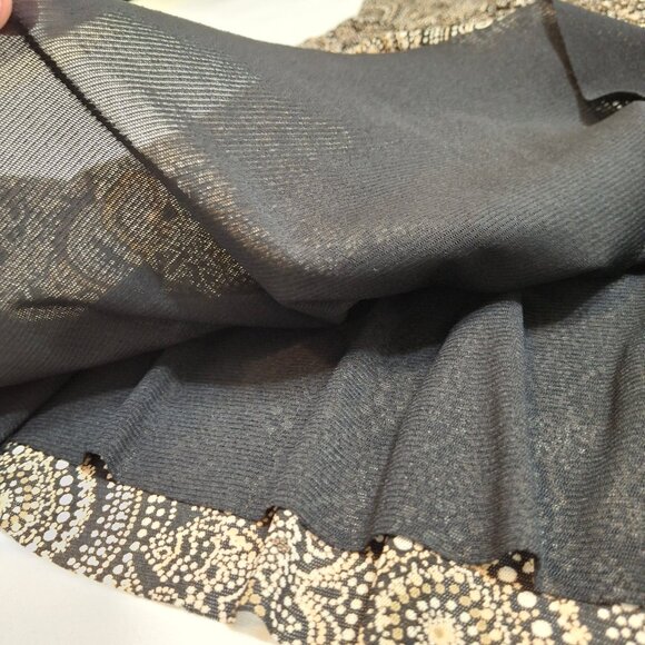 Fit & Flare Lined Netting Dress Size M Wrap Top Sleeveless Smocked Elastic Waist - Picture 10 of 15